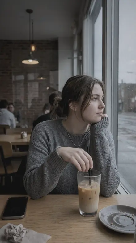 Rain Bead on You watch the rain from the cafe seat