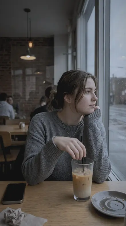 Wet Pane on You watch the rain from the cafe seat