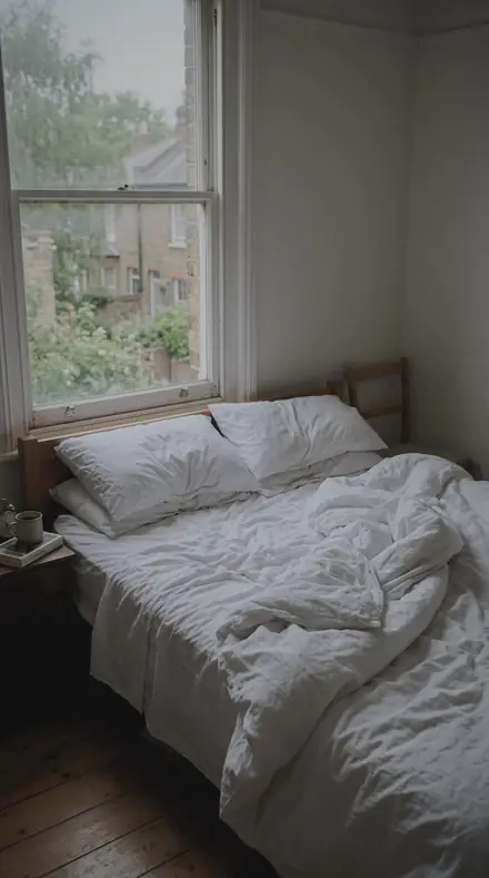 Glass Blur applied to You wake to a fogged pane and a cold room