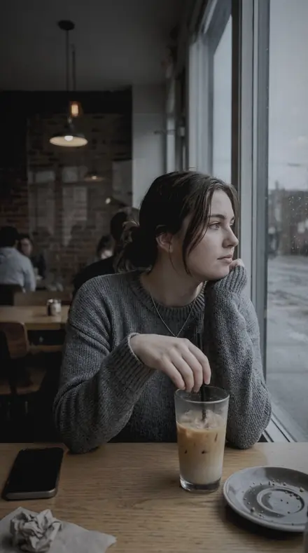 Storm Window on You watch the rain from the cafe seat