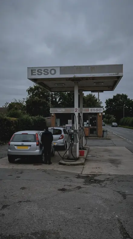 Rain Streak applied to You look out of the cab at the forecourt